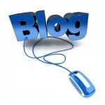 The word blog connected to a mouse, representing how to write a good blog